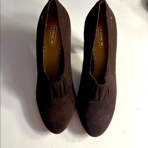 Coach Women's Brown Suede High Heel Pumps Size 8